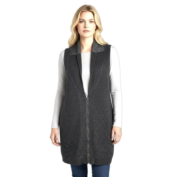 Eileen Fisher Sweaters - Women's Gray Sleeveless cotton Sweater Vest xs